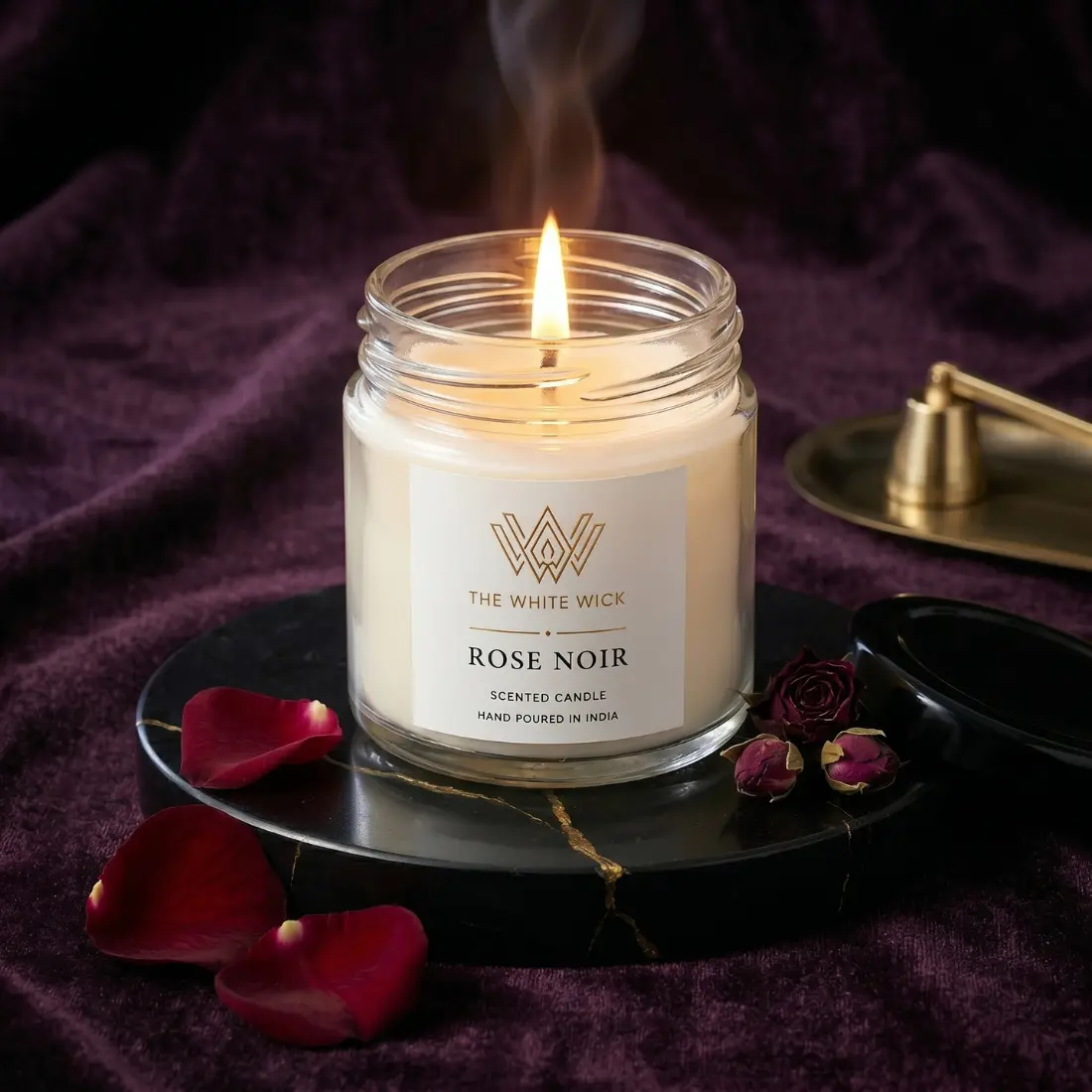 The White Wick Rose Noir premium scented candle India
